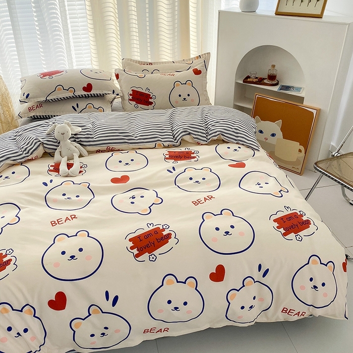 91家纺网 家纺一手货源 找家纺 友承家纺 2026新款床上用品磨毛水洗棉四件套被单被套学生宿舍单人三件套被罩单件四季通用 小可爱