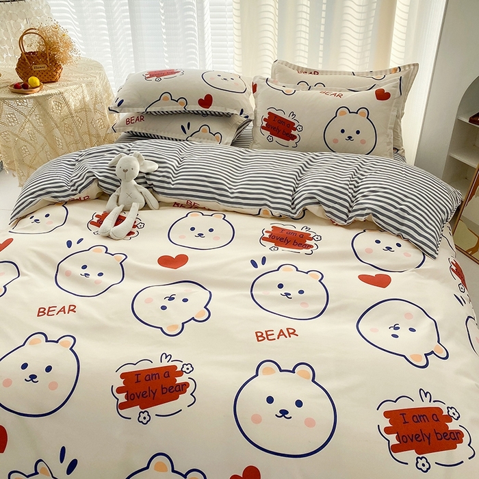 91家纺网 家纺一手货源 找家纺 友承家纺 2026新款床上用品磨毛水洗棉四件套被单被套学生宿舍单人三件套被罩单件四季通用 小可爱