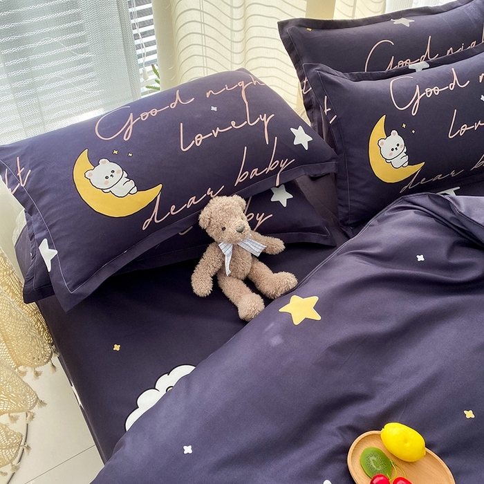 91家纺网 家纺一手货源 找家纺 友承家纺 2026新款床上用品磨毛水洗棉四件套被单被套学生宿舍单人三件套被罩单件四季通用 星空之约