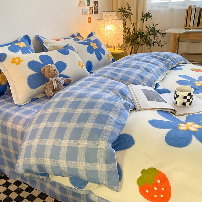 91家纺网 家纺一手货源 找家纺 友承家纺 2026新款床上用品磨毛水洗棉四件套被单被套学生宿舍单人三件套被罩单件四季通用 幸运花