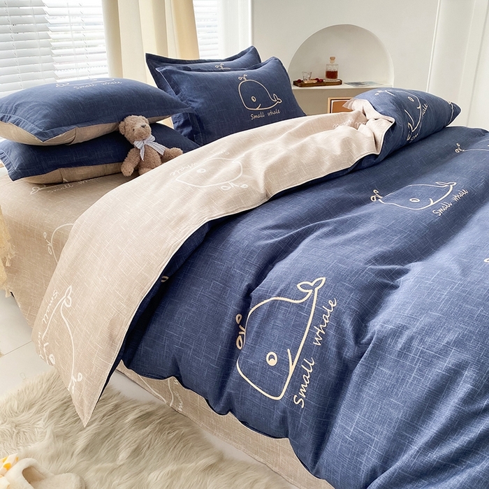 91家纺网 家纺一手货源 找家纺 （总）友承家纺 2026年新款床上用品学生宿舍套件亲肤磨毛单件被套150x180x220cm芦荟棉被罩200x230