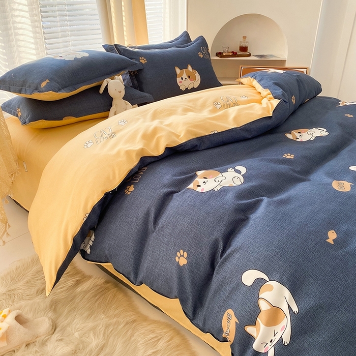 91家纺网 家纺一手货源 找家纺 （总）友承家纺 2026年新款床上用品学生宿舍套件亲肤磨毛单件被套150x180x220cm芦荟棉被罩200x230