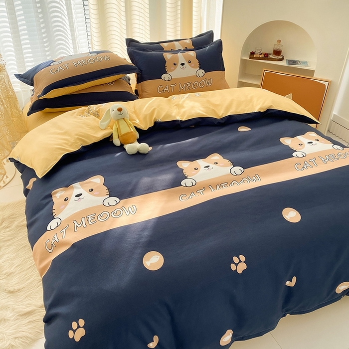 91家纺网 家纺一手货源 找家纺 友承家纺 2026年新款床上用品学生宿舍套件亲肤磨毛单件被套150x180x220cm芦荟棉被罩200x230 期待