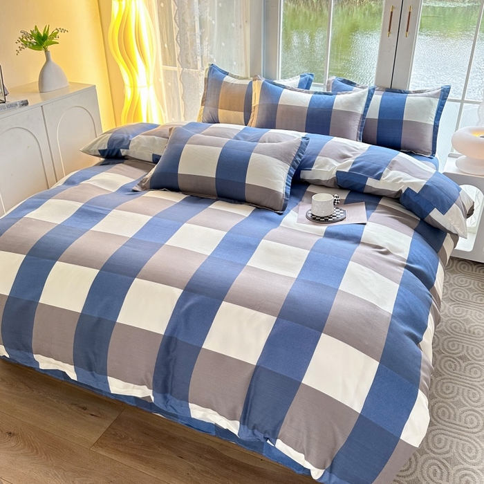 91家纺网 家纺一手货源 找家纺 友承家纺 2026年新款床上用品学生宿舍套件亲肤磨毛单件被套150x180x220cm芦荟棉被罩200x230 兰大格