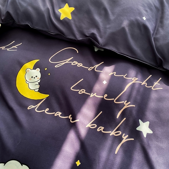 91家纺网 家纺一手货源 找家纺 友承家纺 2026年新款床上用品学生宿舍套件亲肤磨毛单件被套150x180x220cm芦荟棉被罩200x230 星空之约