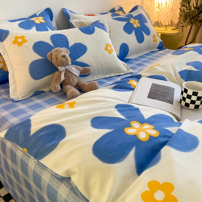 91家纺网 家纺一手货源 找家纺 友承家纺 2026年新款床上用品学生宿舍套件亲肤磨毛单件被套150x180x220cm芦荟棉被罩200x230 幸运花