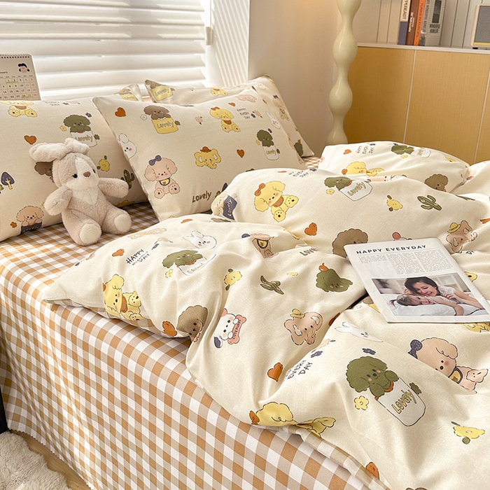 91家纺网 家纺一手货源 找家纺 友承家纺 2026年新款床上用品学生宿舍套件亲肤磨毛单件被套150x180x220cm芦荟棉被罩200x230 卡通乐园