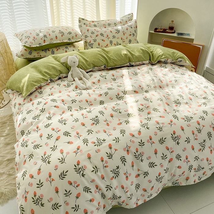 91家纺网 家纺一手货源 找家纺 友承家纺 2026年新款床上用品学生宿舍套件亲肤磨毛单件被套150x180x220cm芦荟棉被罩200x230 恋爱味道