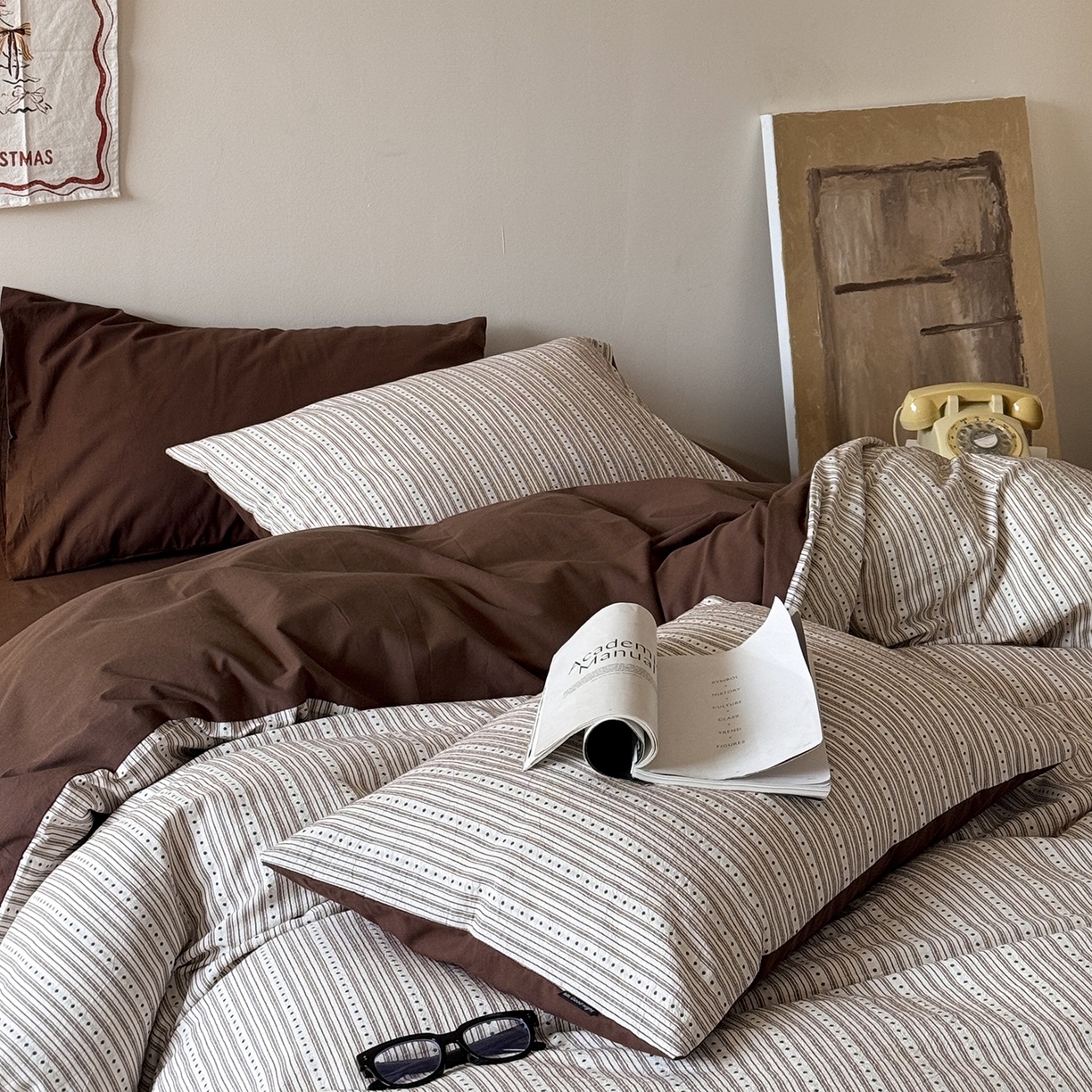 91家纺网 家纺一手货源 找家纺 （总）蜜宿 2026新款全棉色织提花四件套-半岛日记