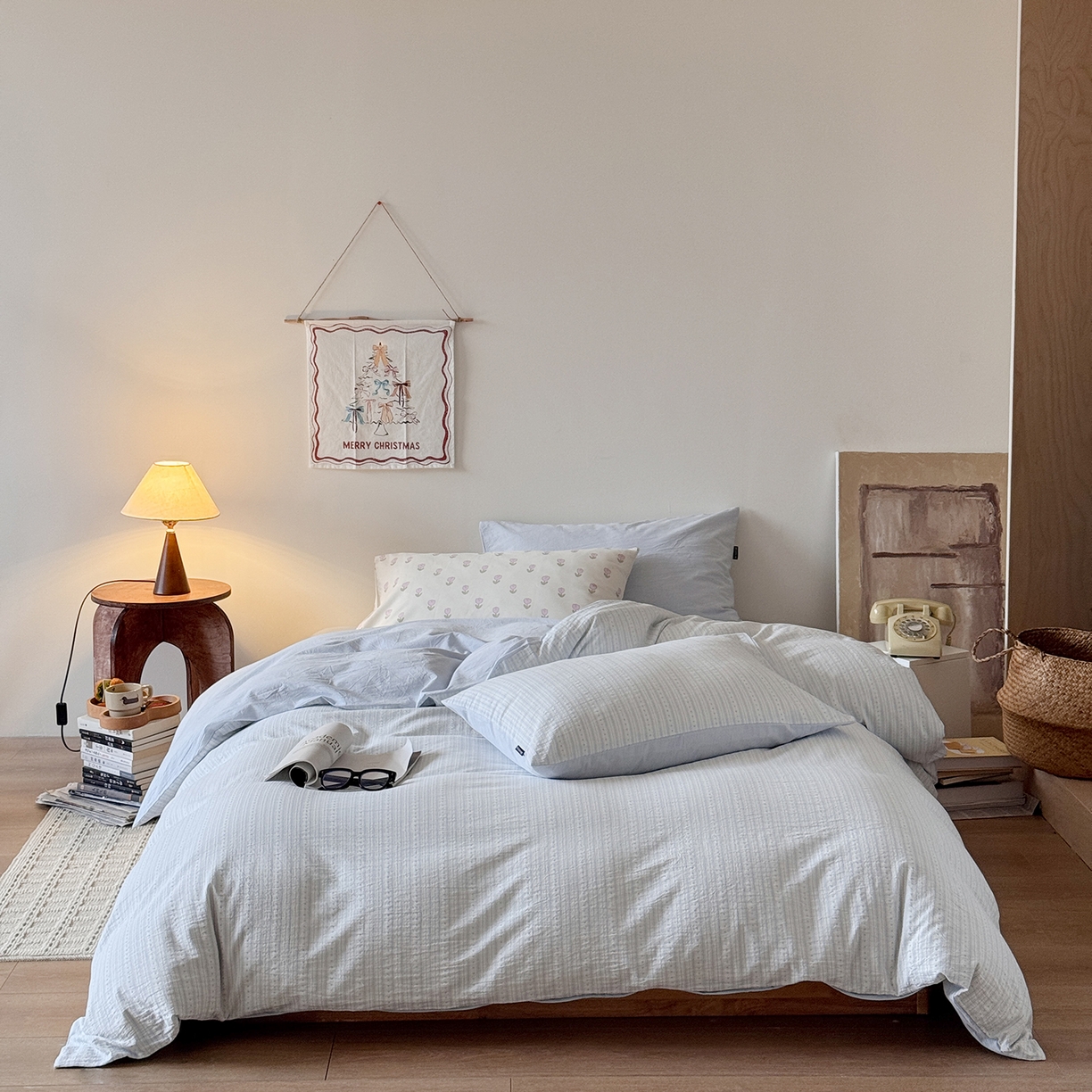 蜜宿 2026新款全棉色织提花四件套-半岛日记 半岛日记（蓝）