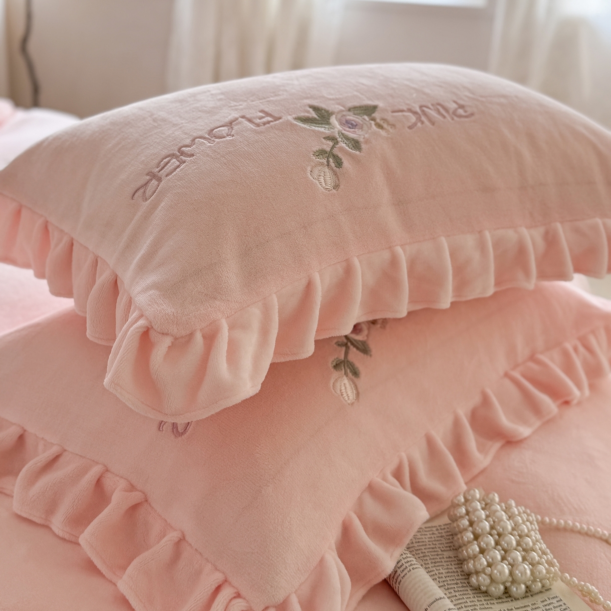 91家纺网 家纺一手货源 找家纺 （总）可以家居  2025新款高克重全消光超细旦奶芙云绒四件套-玛利亚系列