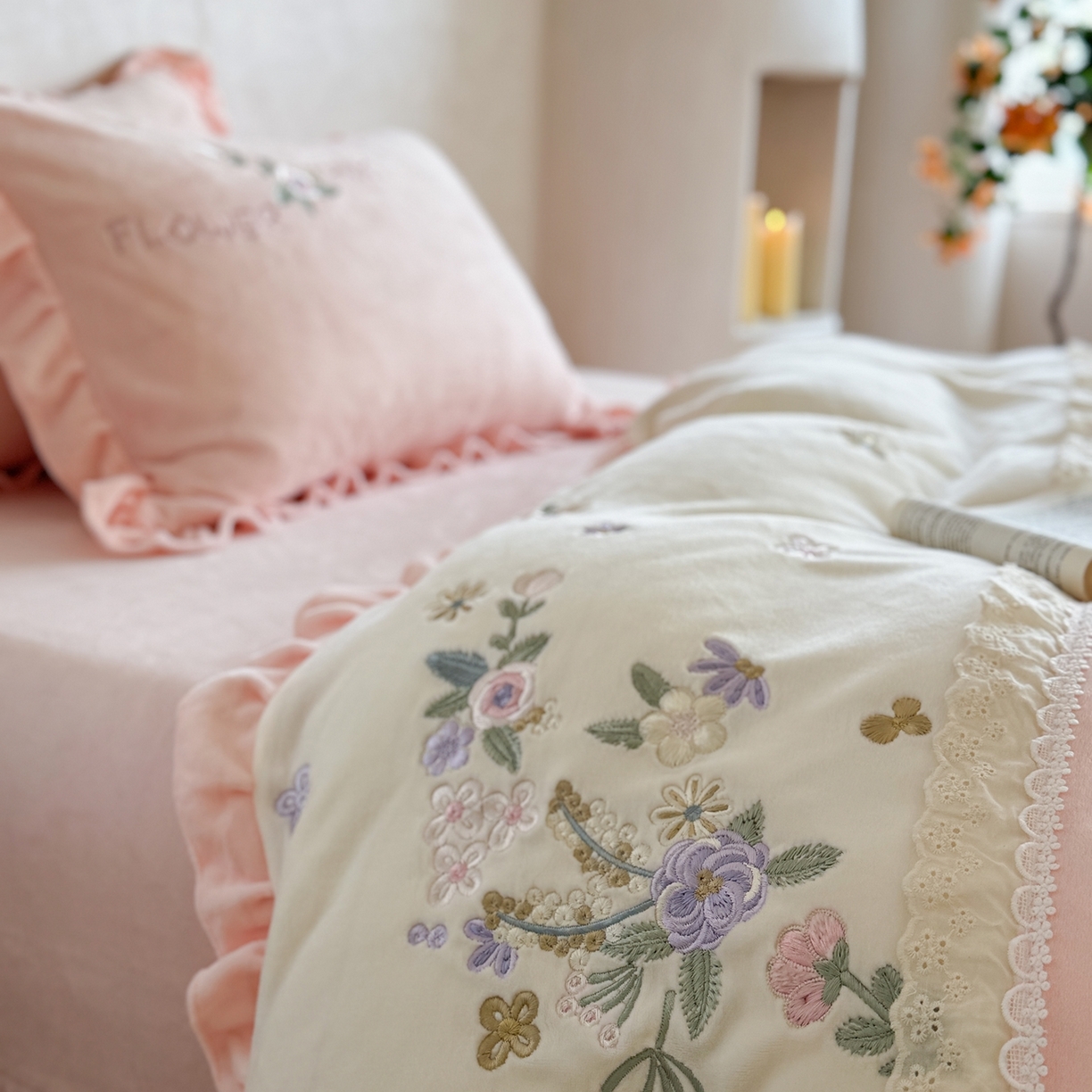 91家纺网 家纺一手货源 找家纺 （总）可以家居  2025新款高克重全消光超细旦奶芙云绒四件套-玛利亚系列