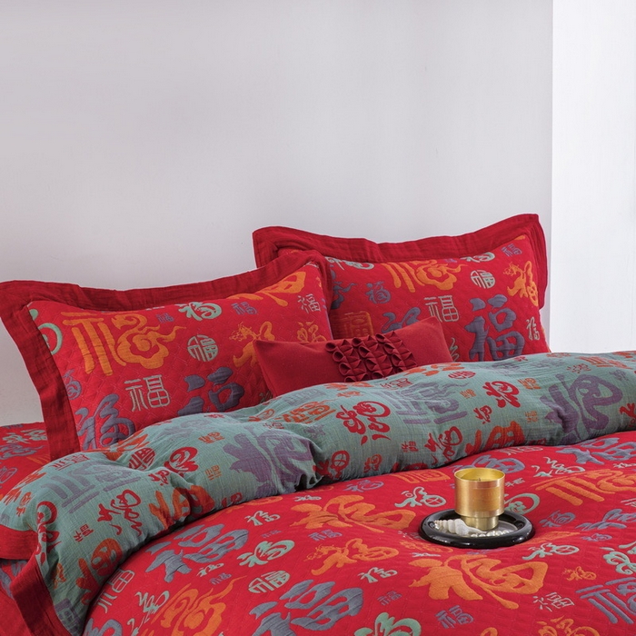 91家纺网 家纺一手货源 找家纺 （总）仰望棉麻双层纱供应链 2026新款三层纱床盖飞边款四件套-经典新百福