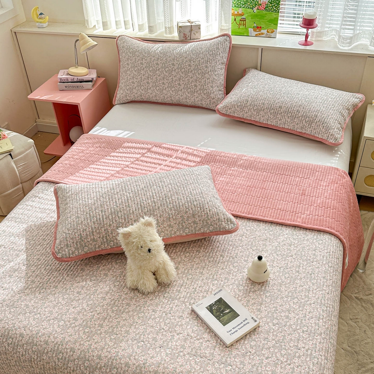 91家纺网 家纺一手货源 找家纺 （总）恒尚居 2026新款纯棉牛奶绒床盖双面两用夹棉床单床垫-秋冬款 四季通用