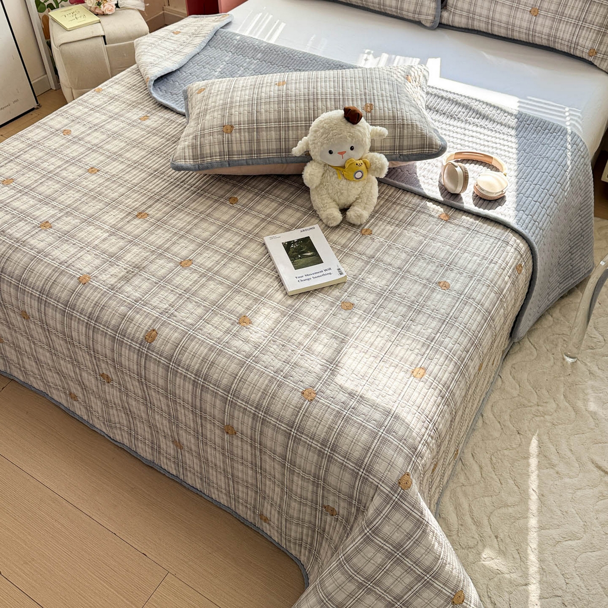 91家纺网 家纺一手货源 找家纺 （总）恒尚居 2026新款纯棉牛奶绒床盖双面两用夹棉床单床垫-秋冬款 四季通用