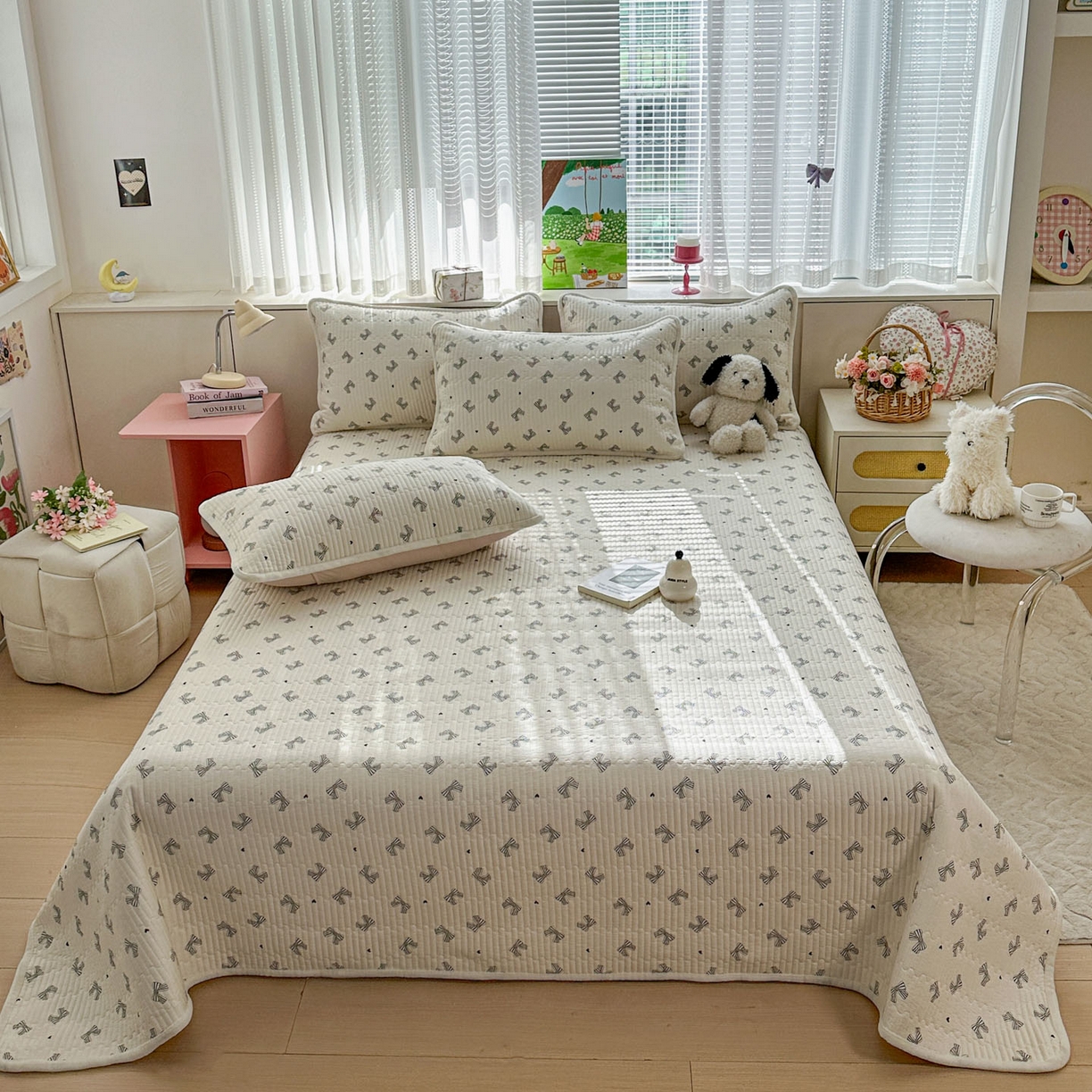 91家纺网 家纺一手货源 找家纺 （总）恒尚居 2026新款纯棉牛奶绒床盖双面两用夹棉床单床垫-秋冬款 四季通用