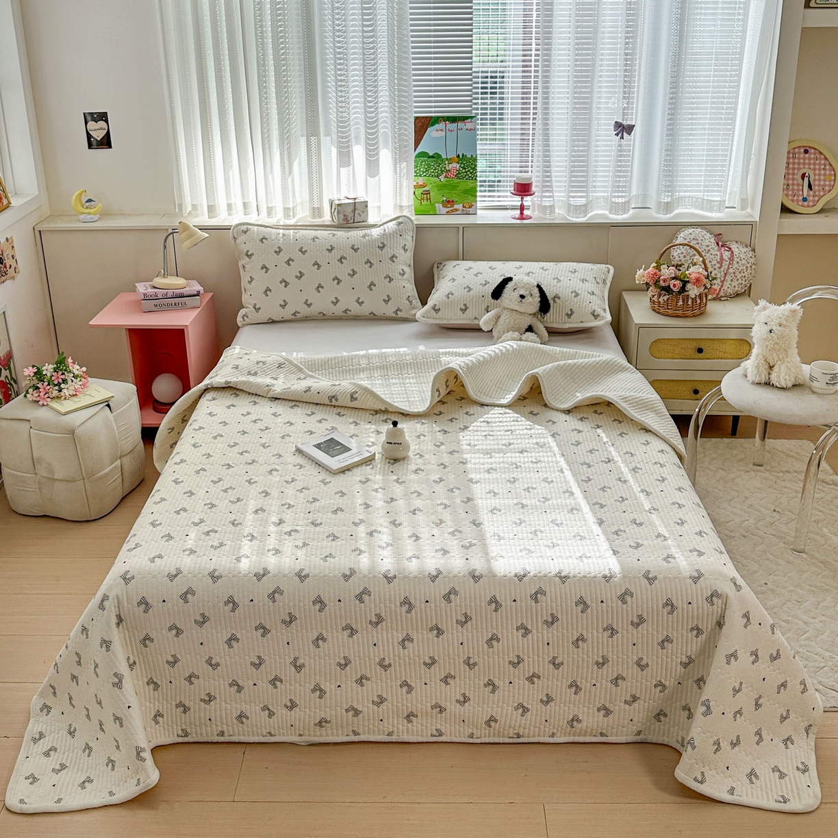 91家纺网 家纺一手货源 找家纺 （总）恒尚居 2026新款纯棉牛奶绒床盖双面两用夹棉床单床垫-秋冬款 四季通用