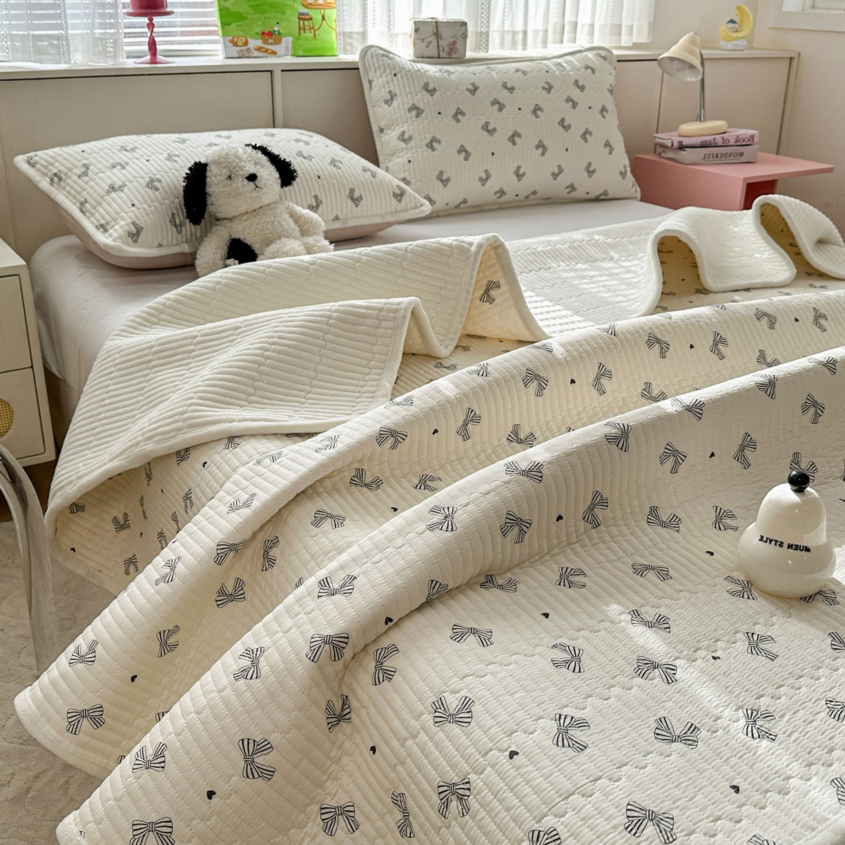 91家纺网 家纺一手货源 找家纺 （总）恒尚居 2026新款纯棉牛奶绒床盖双面两用夹棉床单床垫-秋冬款 四季通用