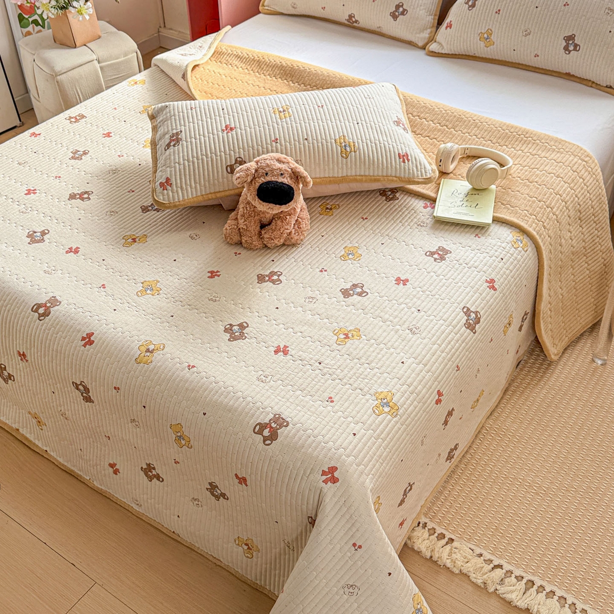 91家纺网 家纺一手货源 找家纺 （总）恒尚居 2026新款纯棉牛奶绒床盖双面两用夹棉床单床垫-秋冬款 四季通用