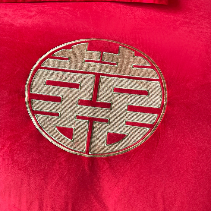 91家纺网 家纺一手货源 找家纺 （总）富之雅婚庆 2025新款高克重全工艺牛奶绒宝宝绒刺绣婚庆四件套