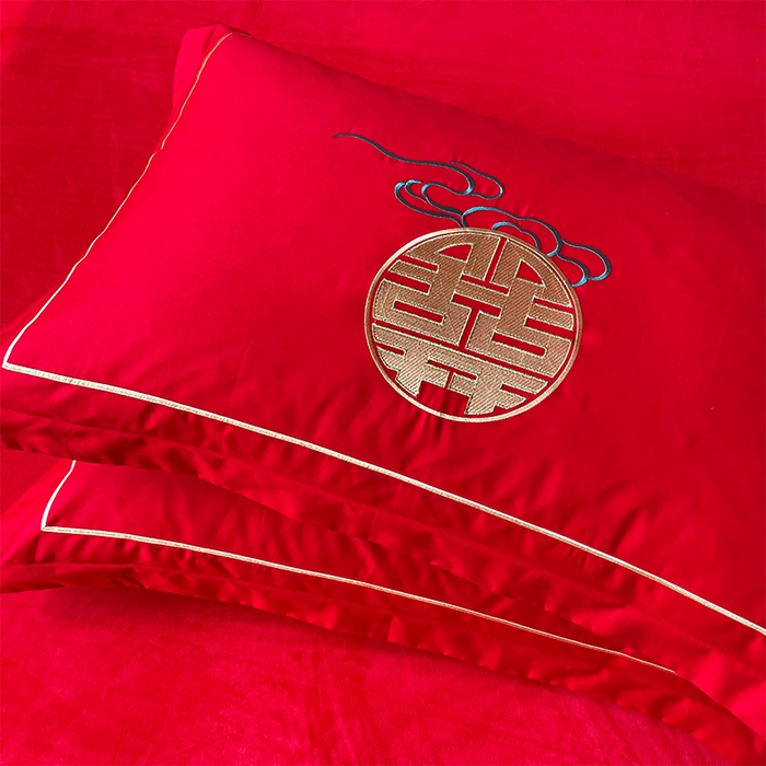 91家纺网 家纺一手货源 找家纺 （总）富之雅婚庆 2025新款高克重全工艺牛奶绒宝宝绒刺绣婚庆四件套