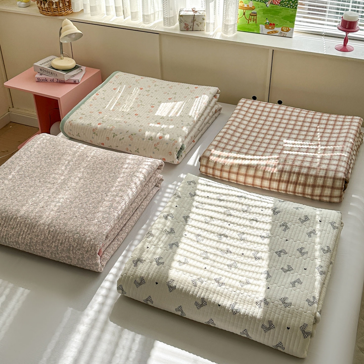 91家纺网 家纺一手货源 找家纺 恒尚居 2026新款纯棉牛奶绒床盖双面两用夹棉床单床垫-秋冬款 四季通用 组合图