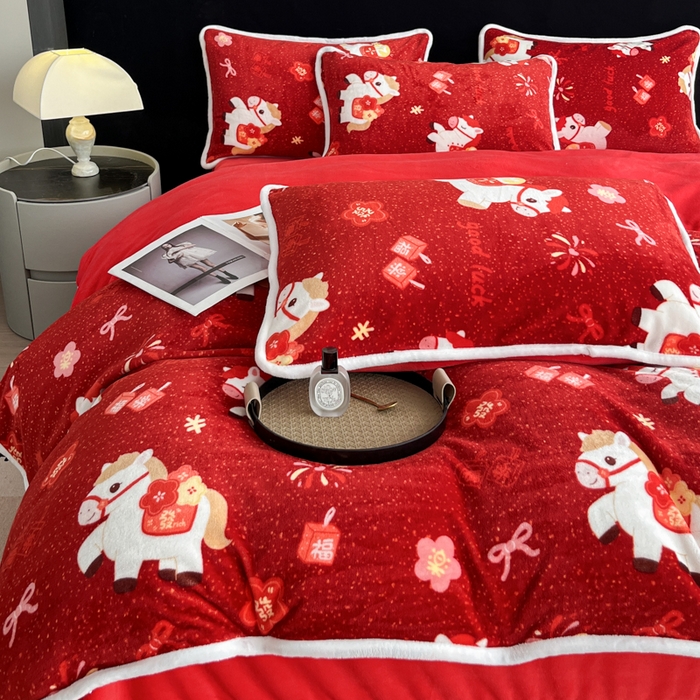 91家纺网 家纺一手货源 找家纺 （总推）诺梵2025新款牛8斤奶绒印花包边四件套