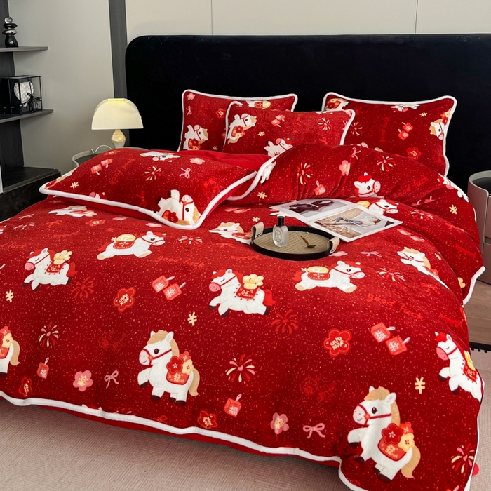 91家纺网 家纺一手货源 找家纺 （总推）诺梵2025新款牛8斤奶绒印花包边四件套