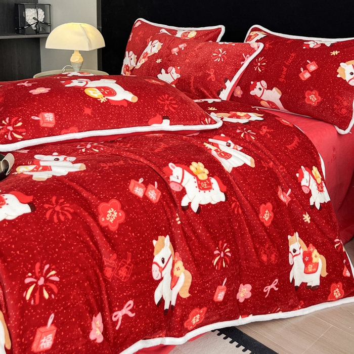 91家纺网 家纺一手货源 找家纺 （总推）诺梵2025新款牛8斤奶绒印花包边四件套