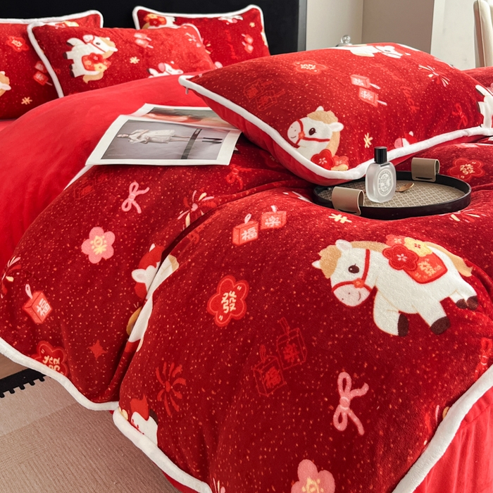 91家纺网 家纺一手货源 找家纺 （总推）诺梵2025新款牛8斤奶绒印花包边四件套