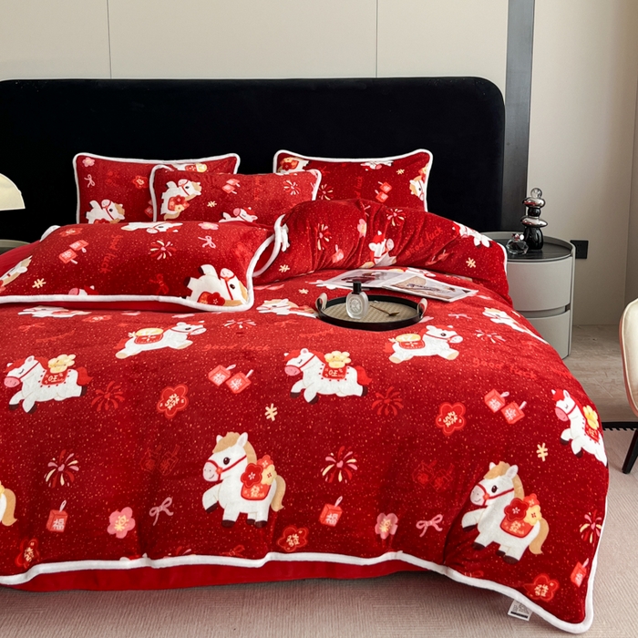 91家纺网 家纺一手货源 找家纺 （总推）诺梵2025新款牛8斤奶绒印花包边四件套