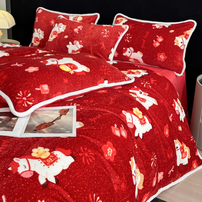 91家纺网 家纺一手货源 找家纺 （总推）诺梵2025新款牛8斤奶绒印花包边四件套