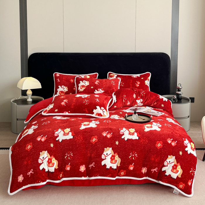 91家纺网 家纺一手货源 找家纺 （总推）诺梵2025新款牛8斤奶绒印花包边四件套