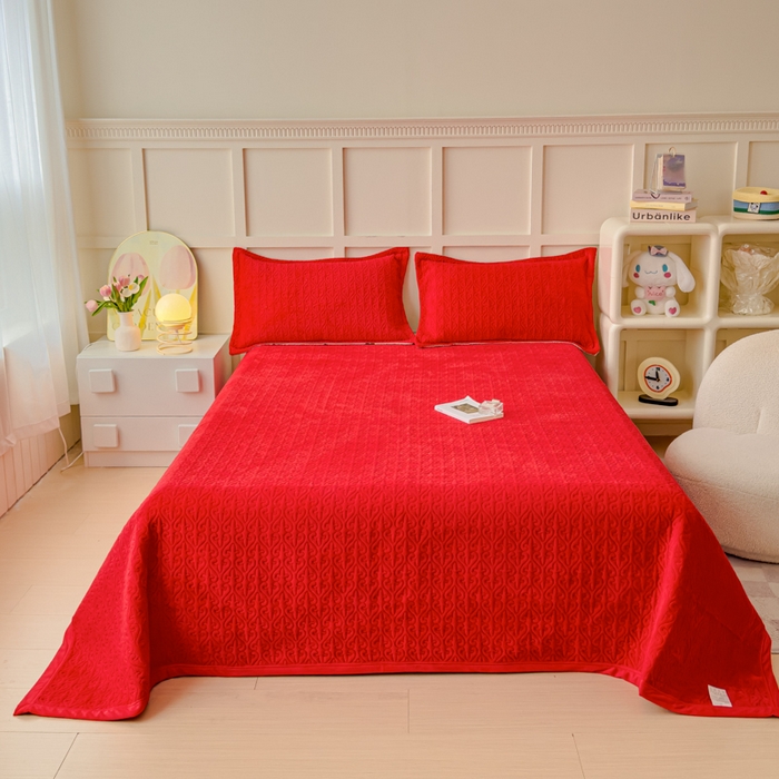 91家纺网 家纺一手货源 找家纺 （总）梦精灵 2026新款纯色牛奶绒多功能盖毯床盖