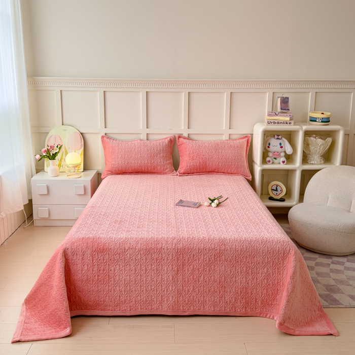 91家纺网 家纺一手货源 找家纺 （总）梦精灵 2026新款纯色牛奶绒多功能盖毯床盖