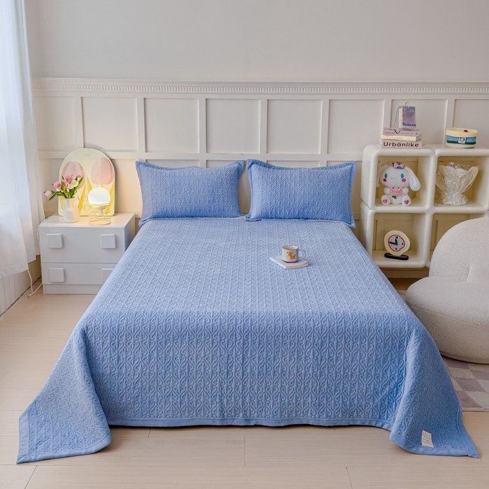 91家纺网 家纺一手货源 找家纺 （总）梦精灵 2026新款纯色牛奶绒多功能盖毯床盖