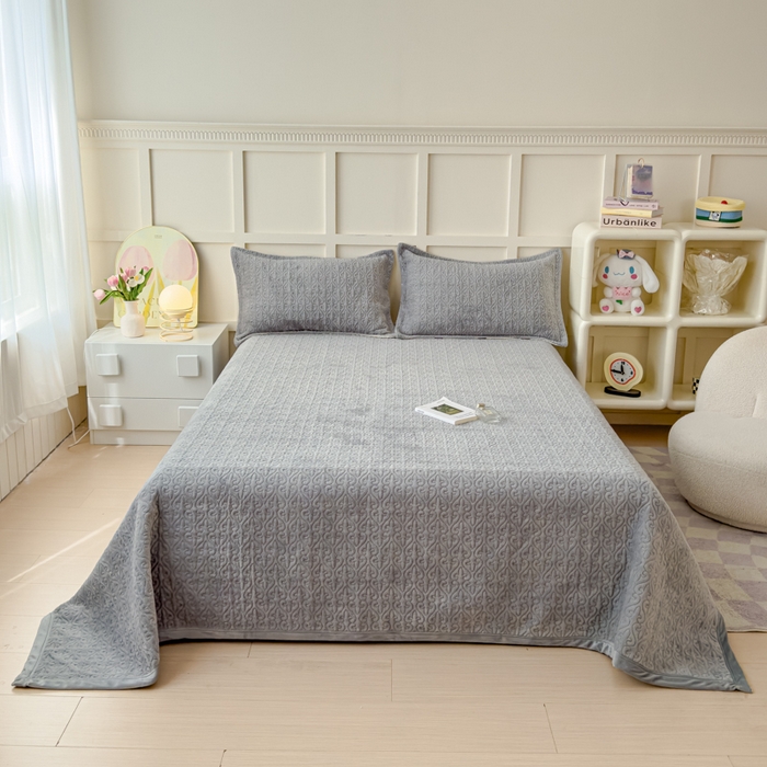 91家纺网 家纺一手货源 找家纺 （总）梦精灵 2026新款纯色牛奶绒多功能盖毯床盖