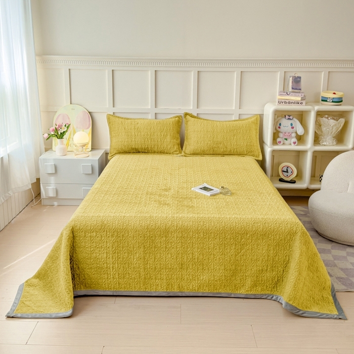 91家纺网 家纺一手货源 找家纺 （总）梦精灵 2026新款纯色牛奶绒多功能盖毯床盖