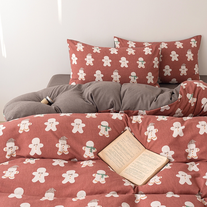 91家纺网 家纺一手货源 找家纺 竹合家纺 2025秋冬新款加厚磨毛色织暖绒系列针织四件套高克重雪娃娃