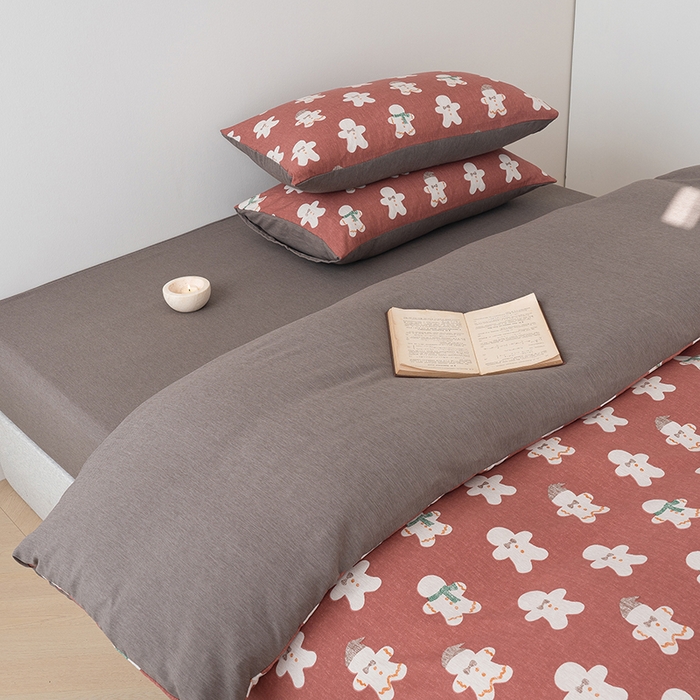 91家纺网 家纺一手货源 找家纺 竹合家纺 2025秋冬新款加厚磨毛色织暖绒系列针织四件套高克重雪娃娃