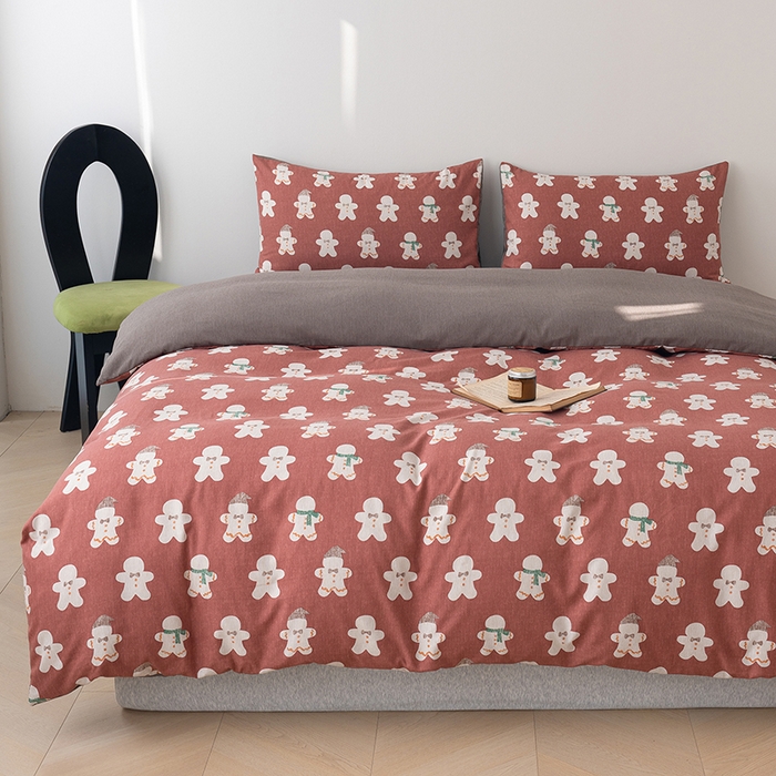 91家纺网 家纺一手货源 找家纺 竹合家纺 2025秋冬新款加厚磨毛色织暖绒系列针织四件套高克重雪娃娃