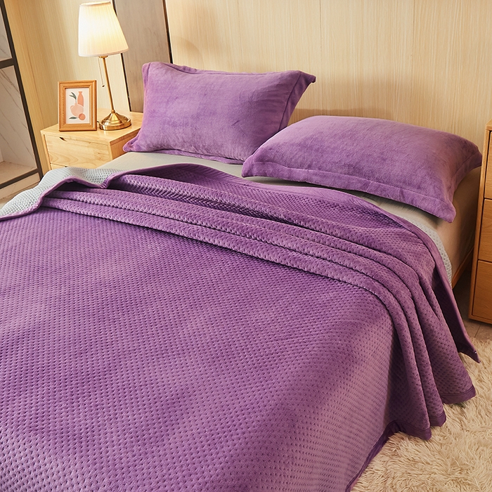 91家纺网 家纺一手货源 找家纺 （总）梦精灵 2026新款纯色牛奶绒多功能盖毯床盖