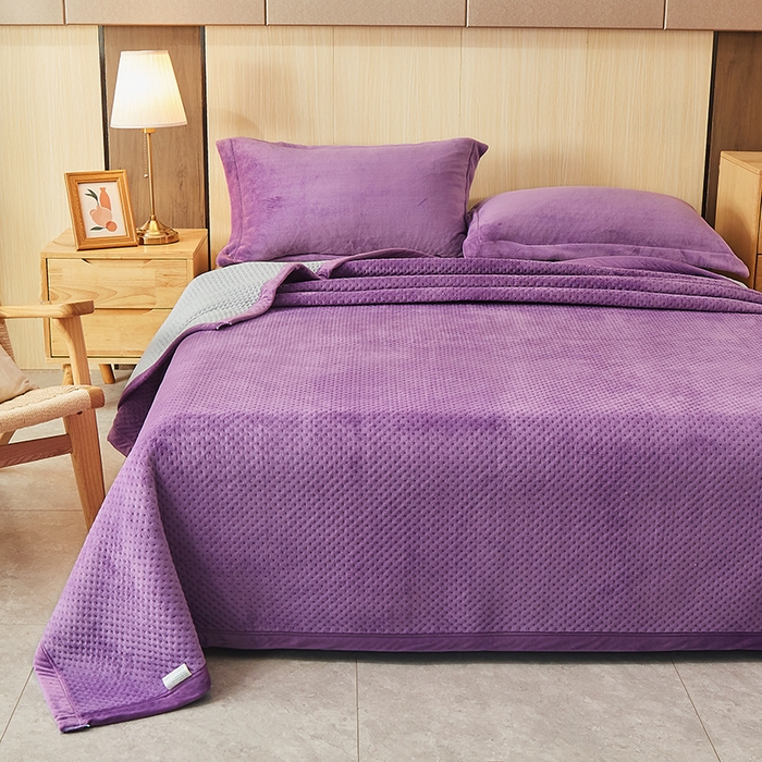 91家纺网 家纺一手货源 找家纺 （总）梦精灵 2026新款纯色牛奶绒多功能盖毯床盖