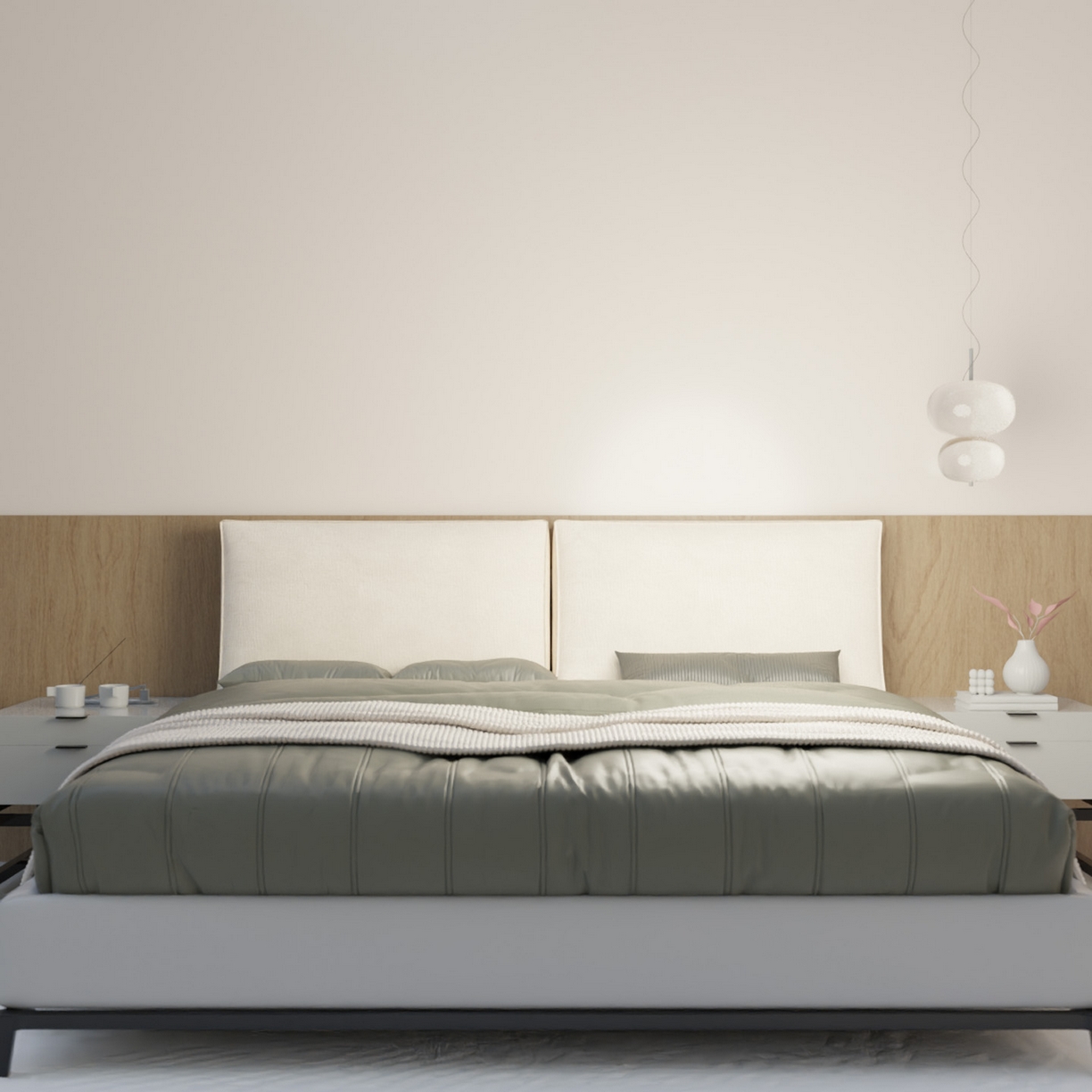 91家纺网 家纺一手货源 找家纺 美达人 2025新款绒款雪尼尔立体面包床靠靠垫 雪尼尔-压线面包-白