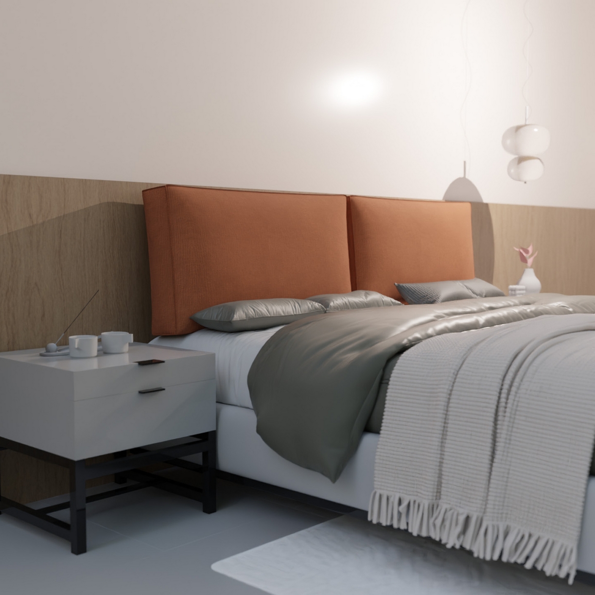 美达人 2025新款绒款雪尼尔立体面包床靠靠垫 雪尼尔-压线面包-橙