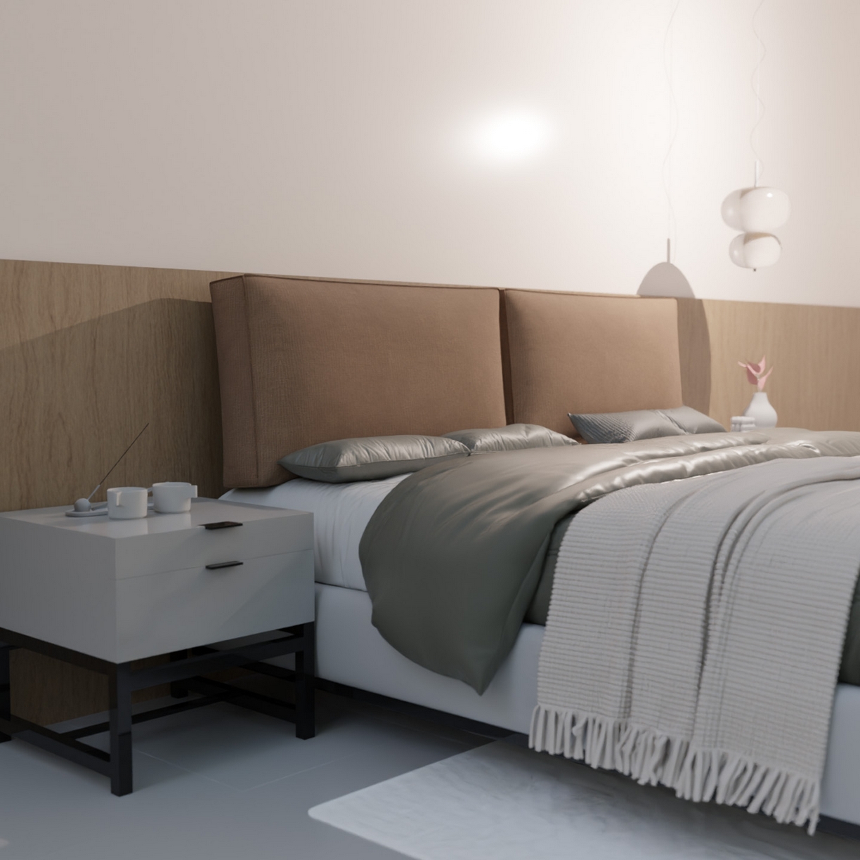 美达人 2025新款绒款雪尼尔立体面包床靠靠垫 雪尼尔-压线面包-咖