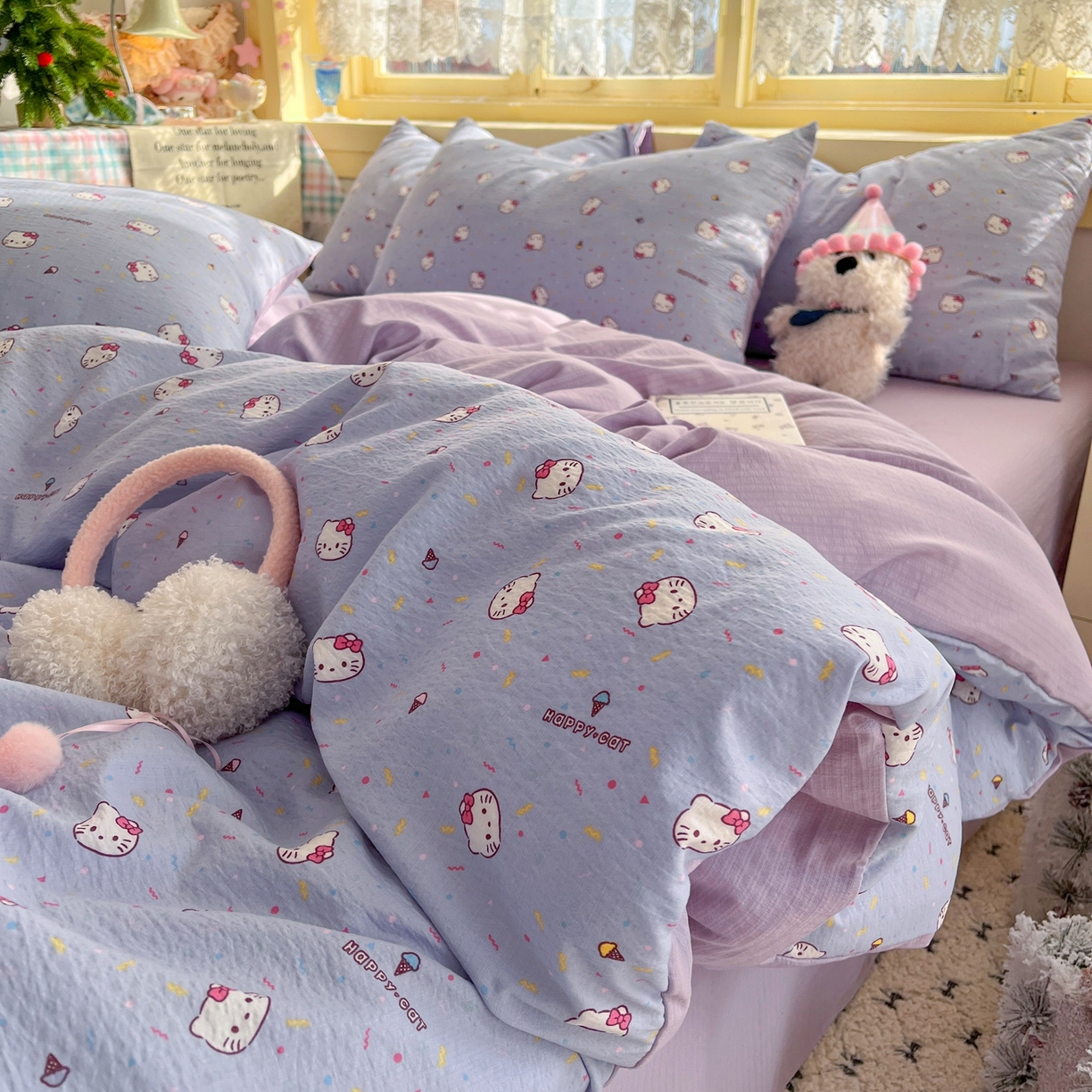 91家纺网 家纺一手货源 找家纺 （总）玉海棠家纺 2025新款双层皱皱纱四件套