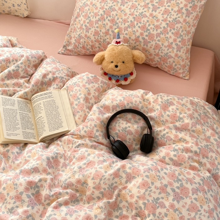 91家纺网 家纺一手货源 找家纺 （总）玉海棠家纺 2025新款双层皱皱纱四件套