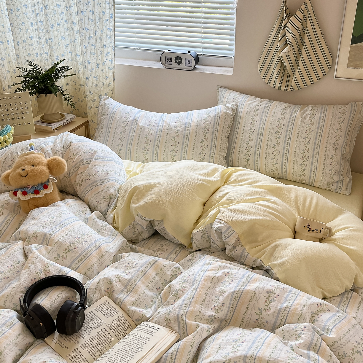 91家纺网 家纺一手货源 找家纺 （总）玉海棠家纺 2025新款双层皱皱纱四件套