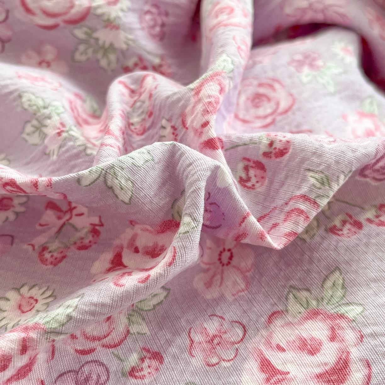 91家纺网 家纺一手货源 找家纺 玉海棠家纺 2025新款双层皱皱纱四件套 夕颜